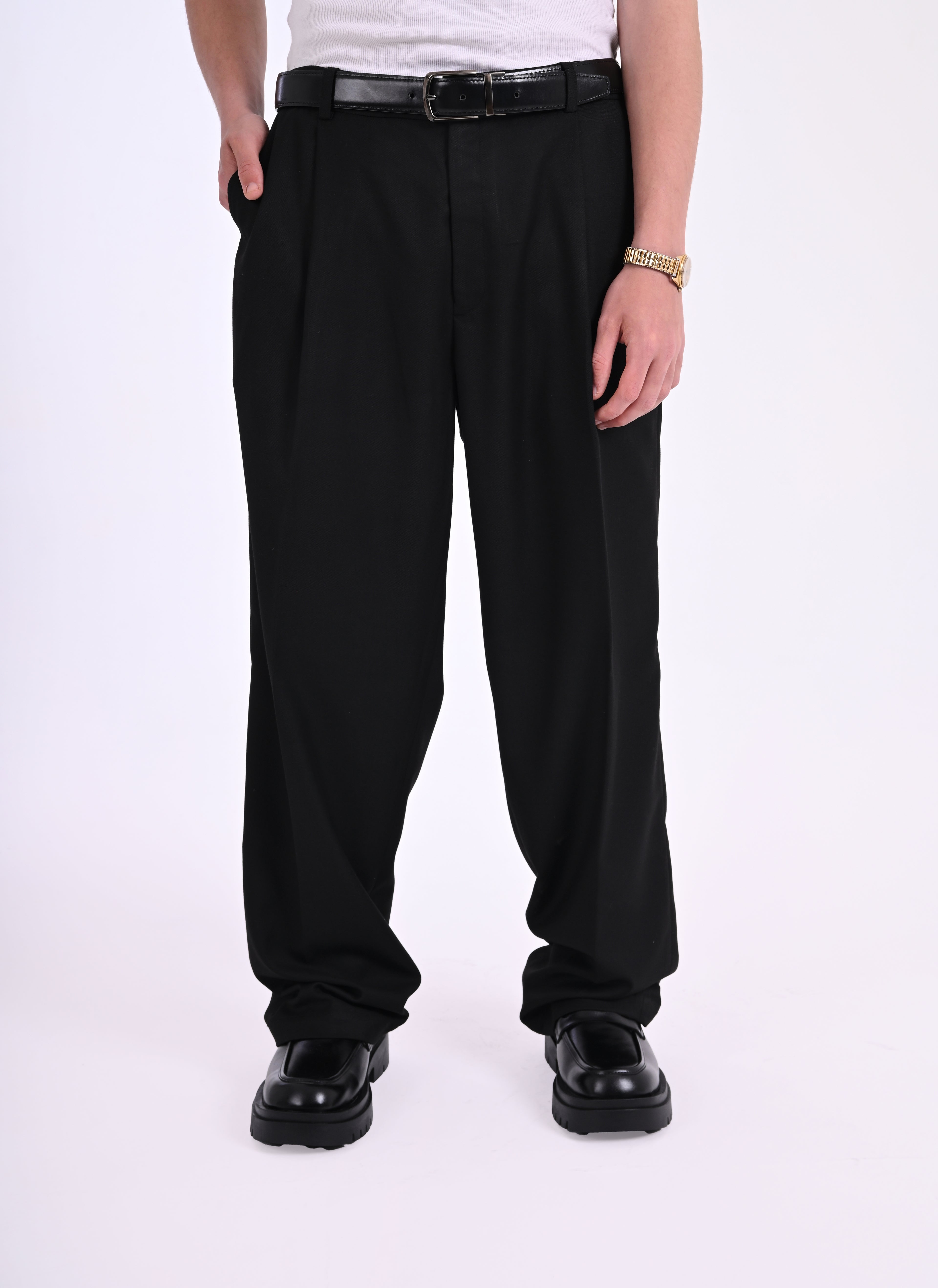 Classic pleated pants - Black
